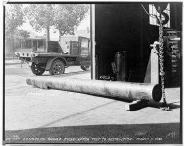 T2 Testing - Test on A.O. Smith Mech. Welded Steel Pipe for So. Fuel Co. #2 sample tube
