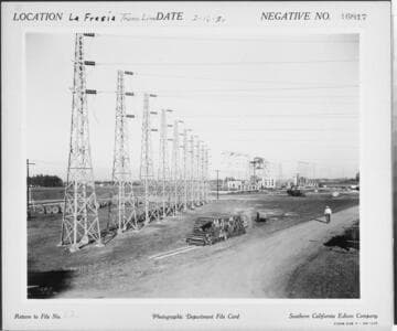 LaFresa Transmission Line - General view of take-off towers at Substation