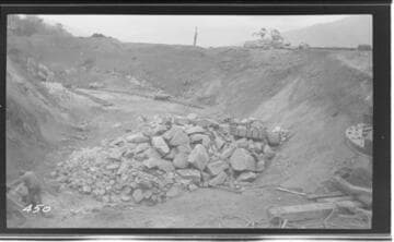 The reservoir partially excavated at Kaweah #3 Hydro Plant