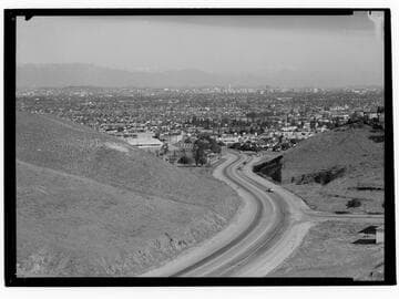 View of downtown Los Angeles and city from View Park and Baldwin Hills