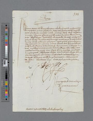 Felipe II, King of Spain, letter to Audiencia Real de la Española (Santo Domingo)