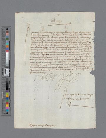 Felipe II, King of Spain, letter to the Governor of Venezula