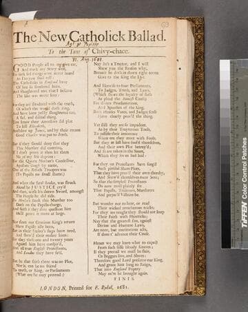 The new Catholick ballad. To the tune of Chivy-chace
