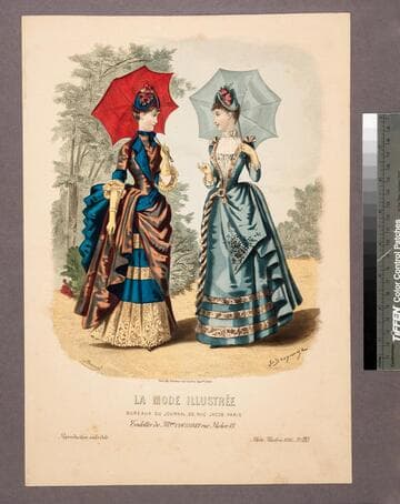 La mode illustrée bureaux du journal, 56, rue Jacob, Paris toilettes de Mme. Coussinet, rue Richer, 43