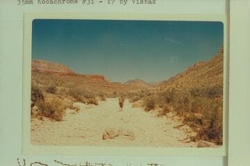 Open stretch of Granite Park Canyon before coming to second narrow gorge in the Redwall. En route out from Graniate Park
