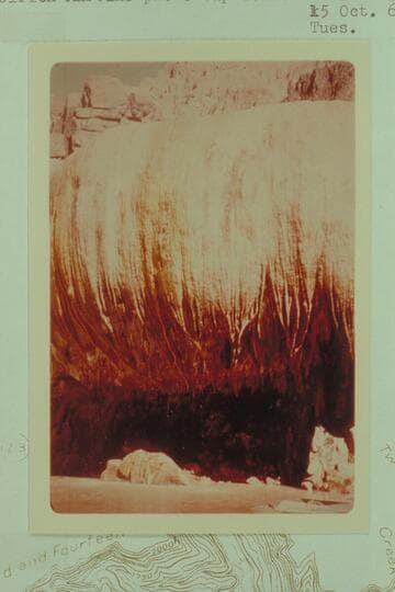 The travertine spring which creates a bowl. Mile 212.8. Tuesday. Captioned M221 M219