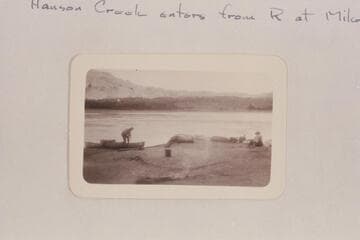 Camp at Hansen Creek. Water traverse of Glen Canyon by George C. Fraser, Sarah Fraser, Dave Rust and Bert Loper