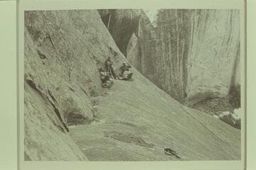 Tom Daly; Archeyes Masland; Bill Belknap above alcove of Moepits Canyon