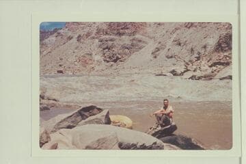 Mytton at foot of Rapid #23 in Cataract Canyon. The rapid ks known as part of The Big Drop