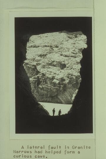 Cave in Granite Narrows. A lateral fault in Granite Narrows had helped form a curious cave
