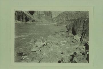 Dock Marston sitting at the Hotauta-Archean contact below Hance Rapid