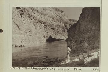 Upriver from Mile 28.3 in Marble Canyon. Culley in foreground