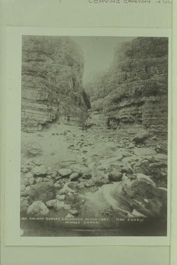 195. Side Canon Marble Canon. Brown-Stanton Survey. The mouth of Paradise Canyon by which Stanton left the river in 1889, July. Mile 31.6