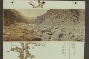 Down at Hermit Rapid. Electrical storm crossing; Canyon below