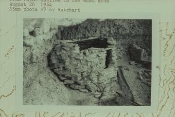 Dwelling on lower level. Ruins at base of Kaibab Formation north 1 1/2 miles from Point Sublime in the east side