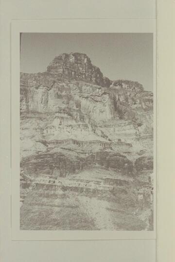 Butte at left at Dubendorff Rapid, Mile 131. The camera position was above the lowest fall in Stone Creek