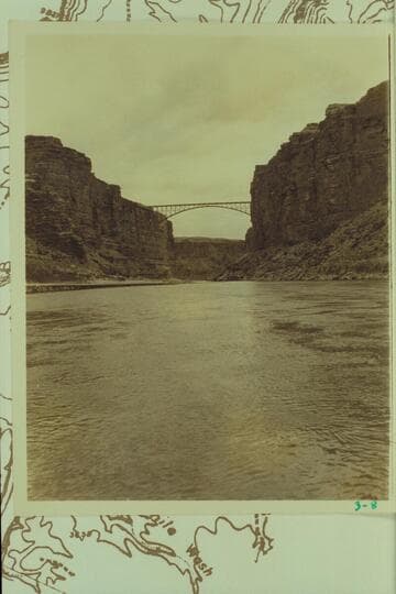 Downriver to highway bridge which spans Marble Canyon at Mile 4 1/2