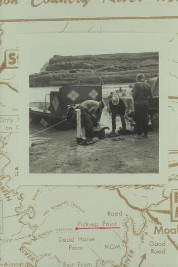 Even the Search and Rescue craft need attention. Repairs to the engines and props of the "Bert Loper." At MGM well. Johnny; Joe Baker; Jody Baker