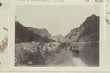 Down Cataract Canyon from Mile 207.05, Camp 12. Nims photo renumbered #62 by Stanton