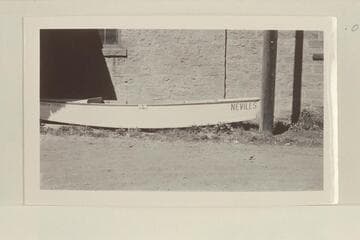 The start of the boat trip down the Dolores River from Dolores, Colorado, to Moab, Utah. San Juan punt, the "Rainbow Trail," used for the run. Photo #2: Preparing for start near highway bridge at Dolores, Colorado; Pres and Becky Walker