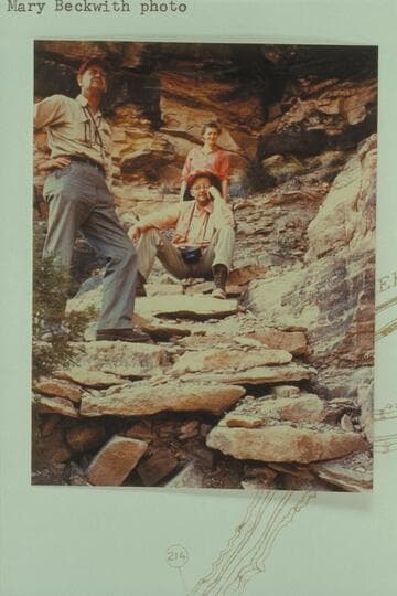 Frank Wright; Mel Hurley; Fern Frost. Second series of steps near top of Spanish Trail a few feet and around bend from first series. Names are near the first series