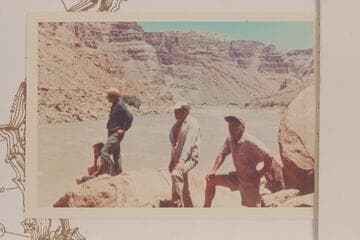 Crew of Harris-Brennan party looksee One Mile Rapid. Mile 204.8