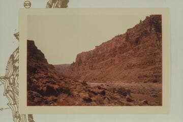 Down river from Mile 205.1 opposite Range Canyon. A hundred feet upstream from the photographer's camera position for Nims 101