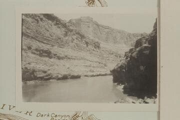 Up from Mile 185.3, Cataract Canyon. Approximately 20,000 cfs. Copy of print in Edwards collection