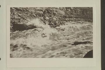 Boat "Edison" in Rapid #47. Emery Kolb and Leigh Lint in boat. 10:30 AM. Photo #182 in Tasker album