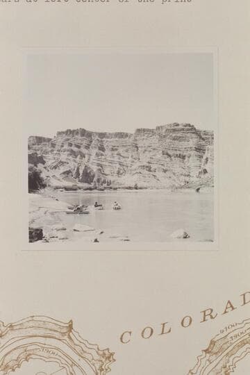 Down River from Mile 207.35. The gyp intrusion at mouth of side canyon appears at left center of print