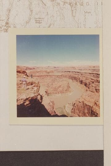 Dock Marston and Bill Belknap look down on the mouth of Nasja Creek