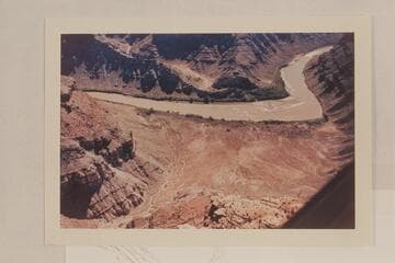 Spanish Bottom and mouth of Butler or Red Lake Canyon. The mouth of the canyon is at Mile 213. The rapid in the distance is #1 which heads at Mile 212.35