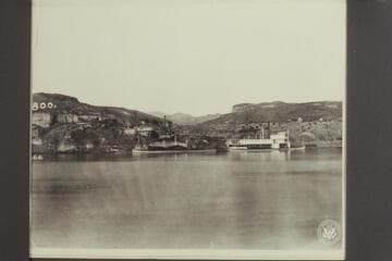 The mine operations at Eldorado Canyon served by steamer and barge