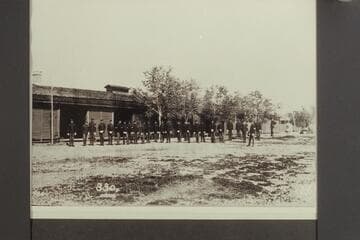 Troops at Fort Mojave. Captain A. H. Bowman; Lieuts. Hersey and Moriarty; Corporal McGaffin