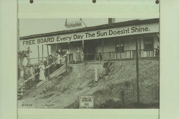 The famous Pilot Knob Hotel at Yuma. Print copied for Dr. Steve Dolley in 1955