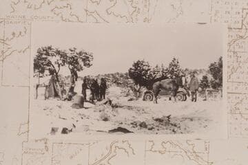 Nequoia Arch Survey. Black Mesa Traverse. Winter. French Seep Camp near Observation Rock