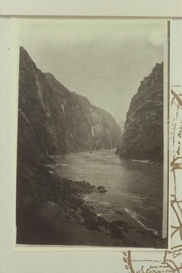 Boulder Canyon Dam Site after heavy rain. Note waterfalls
