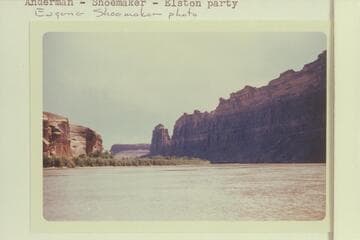 Down Glen Canyon to butte at mouth of Crescent Creek. Anderman - Shoemaker - Elston party
