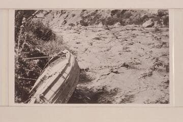 The "Marble" being pulled up to keep it above the rapidly rising water. From the Lint album