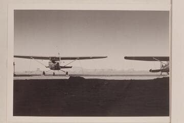 Tower Butte; Navajo Mountain; Cummings Mesa. Background for planes at Page air strip