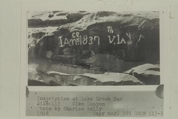 Inscription at Lake Creek Bar, Mile 113, Glen Canyon