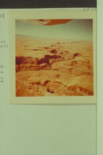 The mouth of the Escalante river. Fifty Mile Mountain at upper left