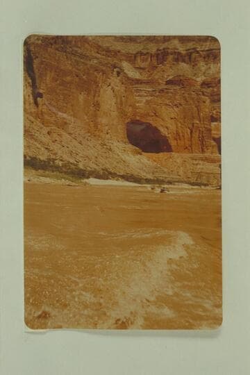 Looking back upriver from Mile 47. The "Cactus" and the "Rattlesnake" are trailing the "Bootoo," from which the picture was made. Triple Alcoves