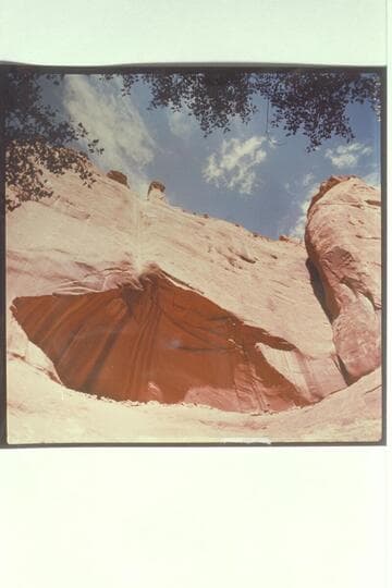 Inaccessible shelter in West Canyon Creek 2 miles from river and on north side of creek