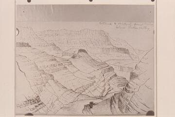 Copy of sketch by B. L. Young. Entrance to depths of Grand Canon below Unkar Valley