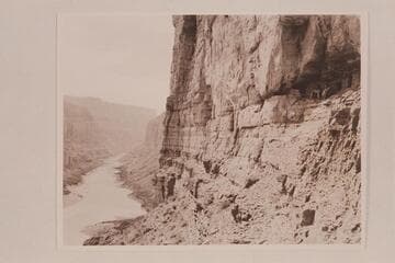 The granaries at Nancoweap Creek--Marble Canyon. Ros Johnson and Pauline Saylor sit on the ledge