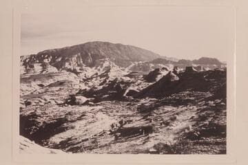 The basin of Nasja Creek from the rim west of the Creek and about 3/4 miles south of the point where the trail reaches the rim. The mesa at left is 4903 between Bald Rock and Nasja Canyons. Surprise Valley is just about center