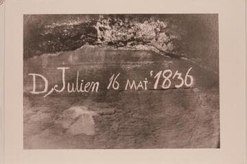 Inscription at Mile 72.6 left bank in Labyrinth Canyon