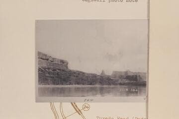 Upriver from Mile 20. Turks Head at left. Candlestick Tower in distance. Mouth of Soda Springs Basin at right