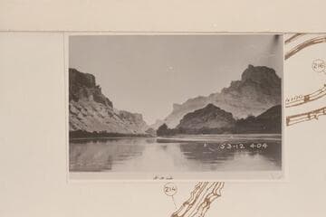 Up Cataract Canyon from Mile 212.8 showing the Paradox Formation at the mouth of Butler Canyon